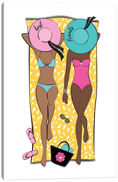 Summer BFF II Canvas Art Print - Women's Swimsuit & Bikini Art