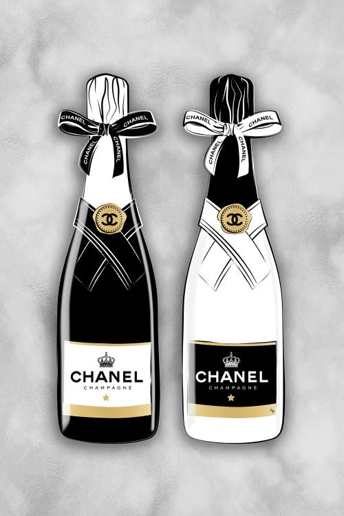 Chanel Bottles by Martina Pavlova Fine Art Paper Print ( Food & Drink > Drinks > Champagne art) - 24x16x.25