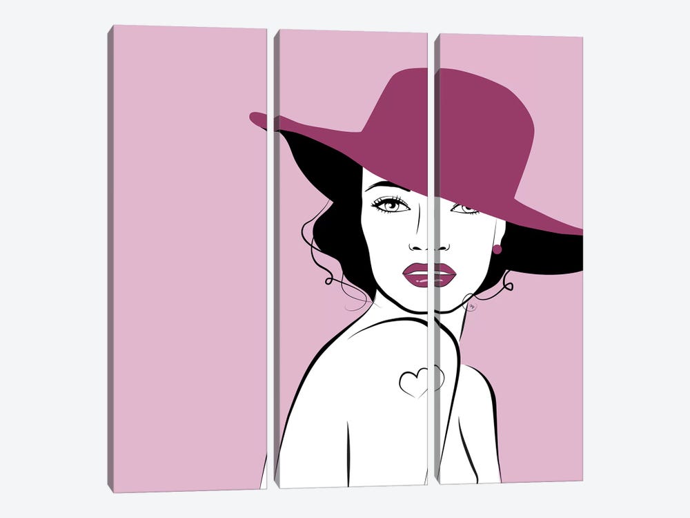 Hat Woman by Martina Pavlova 3-piece Art Print