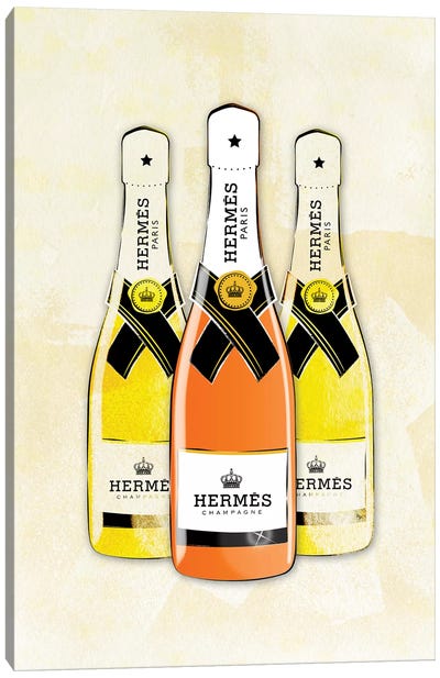 Hermes Champagne Canvas Art Print - Martina Pavlova Food & Drinks