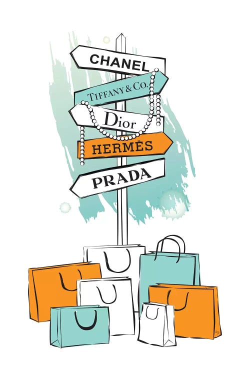 Shopping Sign by Martina Pavlova wall art
