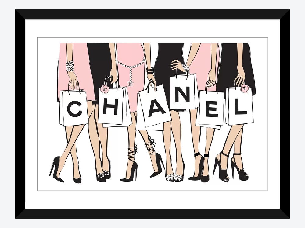 Framed Poster Prints - Chanel Shopping I by Martina Pavlova ( Fashion > Fashion Brands > Chanel art) - 24x32x1