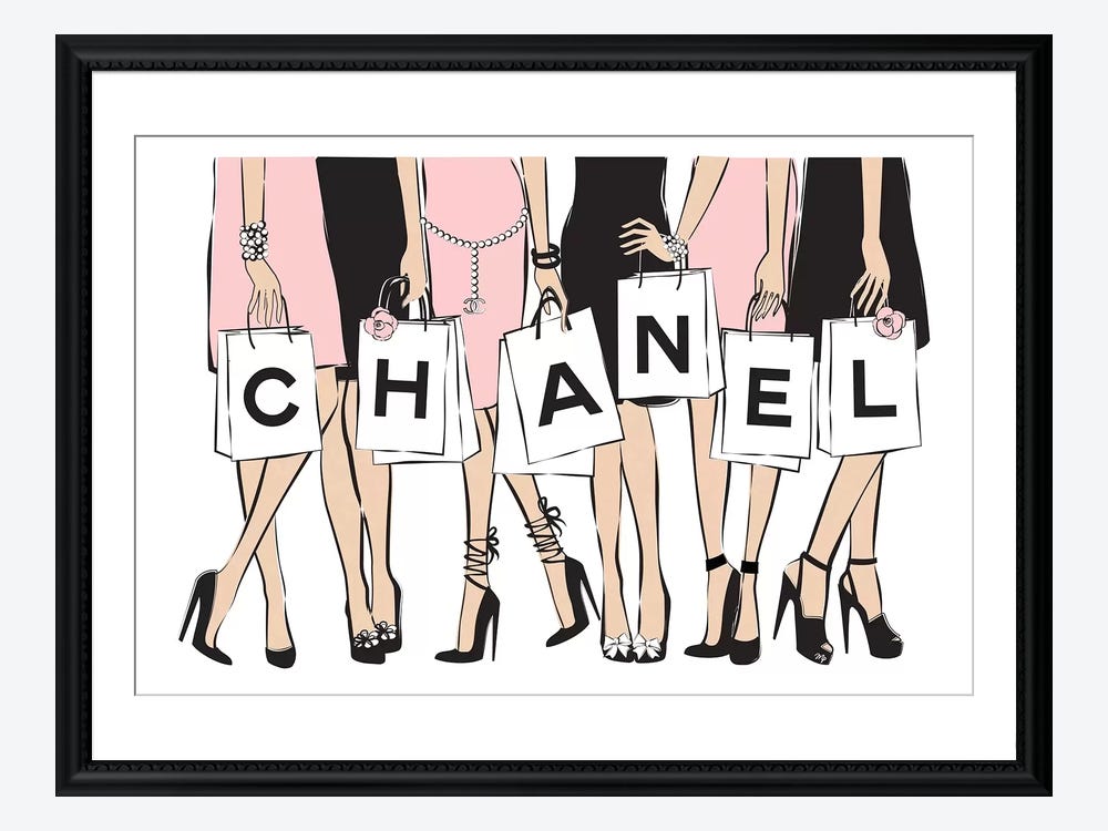 Framed Poster Prints - Chanel Shopping I by Martina Pavlova ( Fashion > Fashion Brands > Chanel art) - 24x32x1