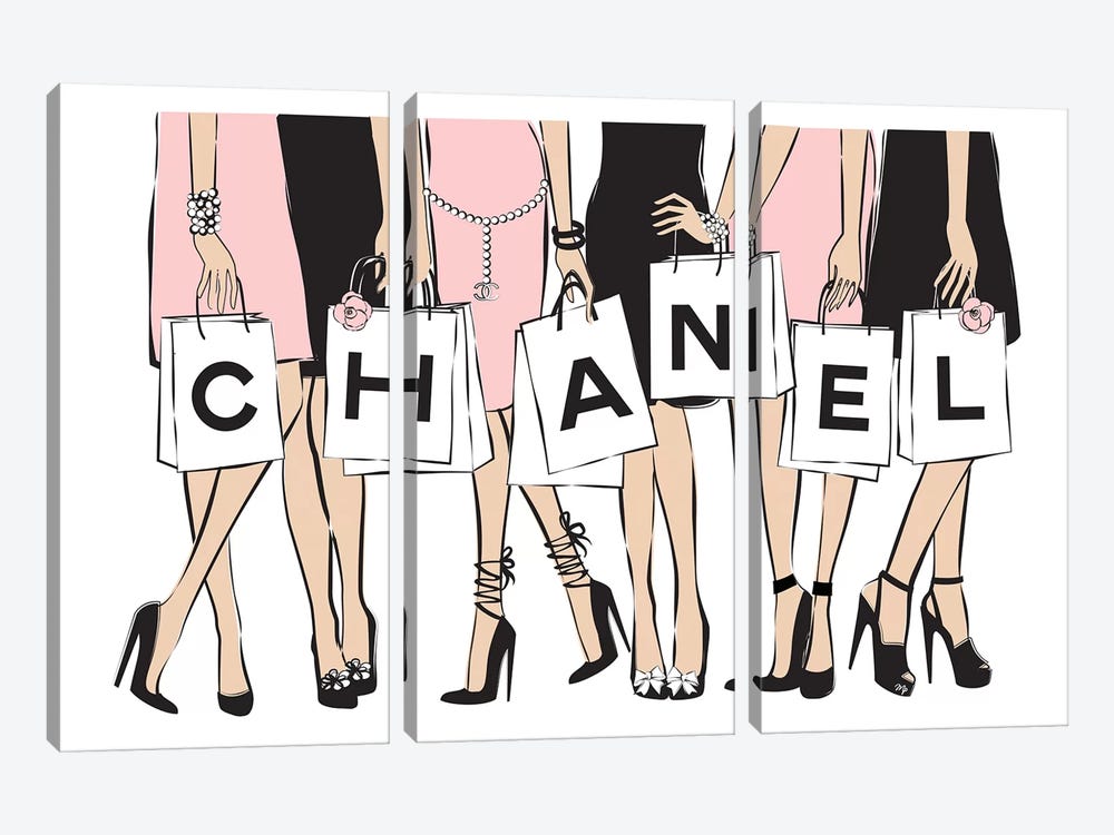 Chanel Shopping I by Martina Pavlova 3-piece Canvas Art