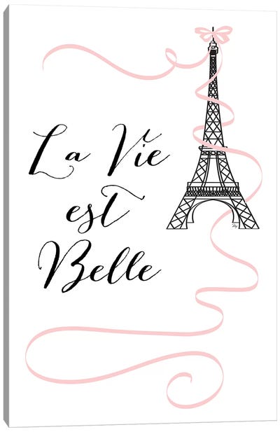 Eiffel Quote Canvas Art Print - Paris Typography