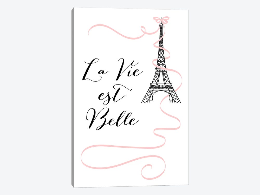 Eiffel Quote by Martina Pavlova 1-piece Canvas Art Print