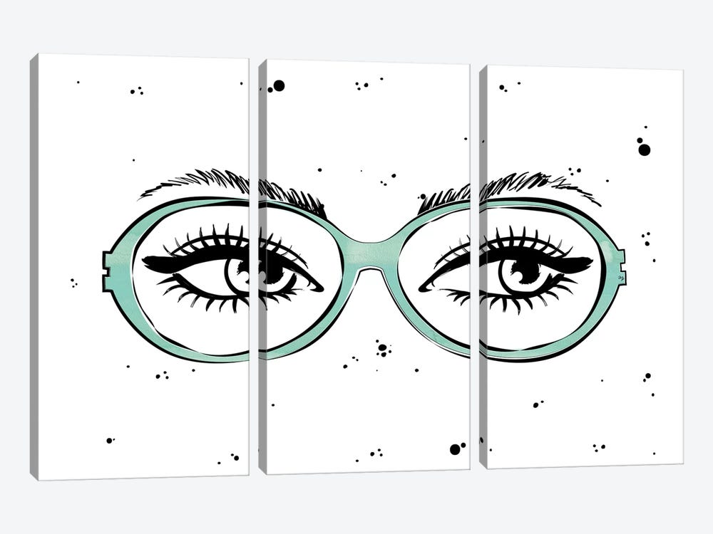 Eye Glasses by Martina Pavlova 3-piece Canvas Art