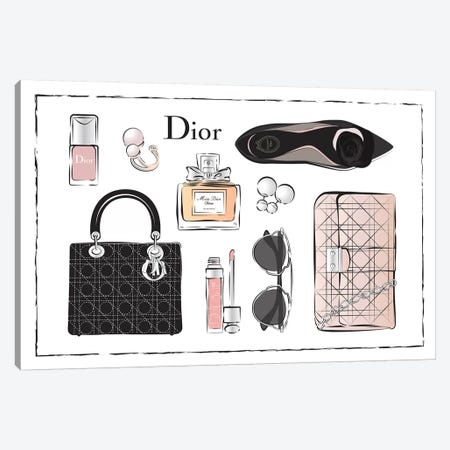 Dior Accessories Canvas Print #PAV22} by Martina Pavlova Canvas Artwork