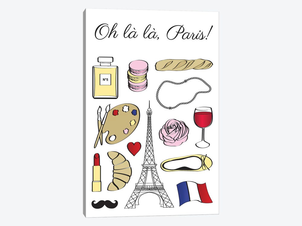 Oh La La Paris by Martina Pavlova 1-piece Canvas Artwork