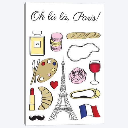 Oh La La Paris Canvas Print #PAV247} by Martina Pavlova Canvas Wall Art