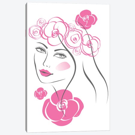 Pink Flowers Canvas Print #PAV252} by Martina Pavlova Canvas Art