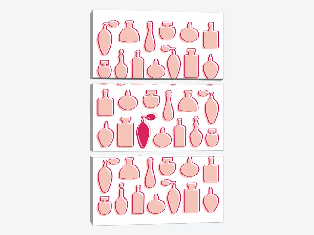 Pink Perfumes by Martina Pavlova 3-piece Canvas Art Print