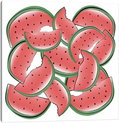 Watermelon Canvas Art Print - Martina Pavlova Food & Drinks
