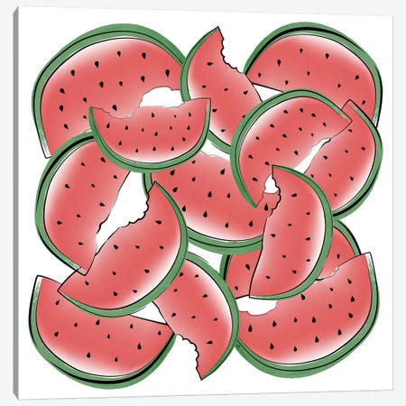 Watermelon Canvas Print #PAV265} by Martina Pavlova Canvas Artwork