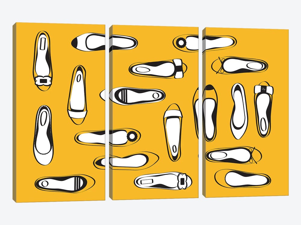 Yellow Flats by Martina Pavlova 3-piece Art Print