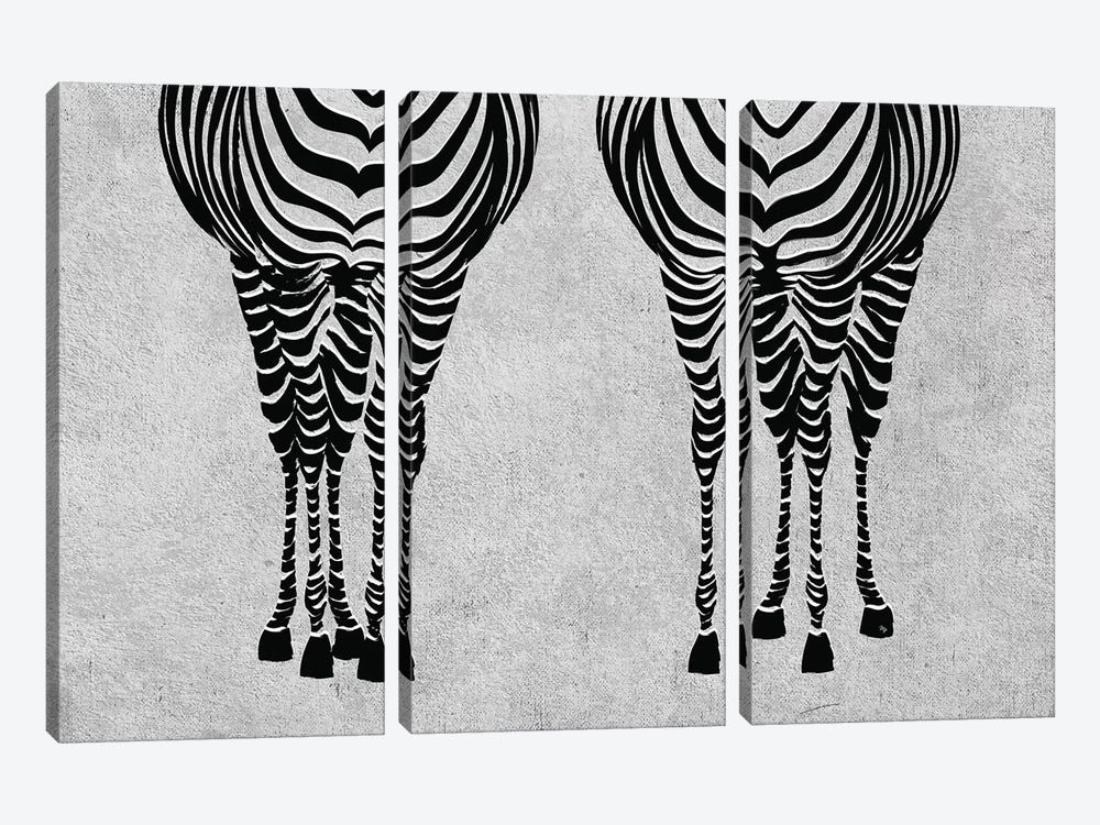 Zebras by Martina Pavlova 3-piece Canvas Art