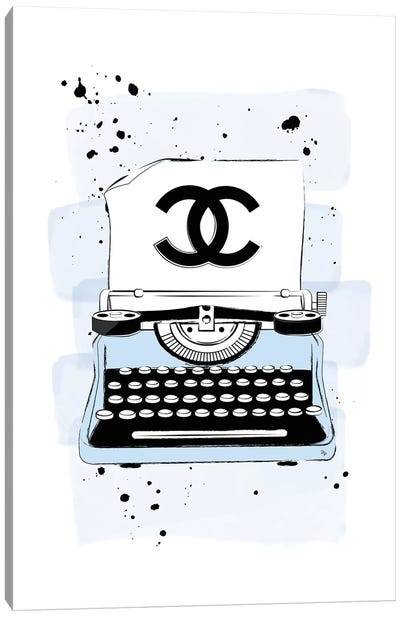 CC Typewriter Blue Canvas Art Print