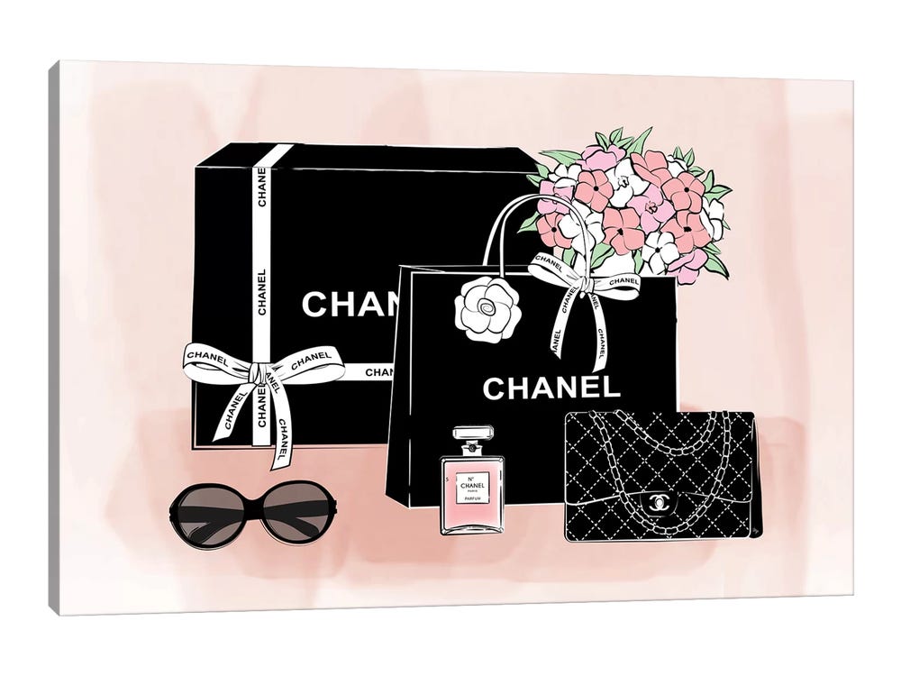 iCanvas Chanel Bags Art by Martina Pavlova Canvas Art Wall Decor ( Hobbies & lifestyles > Shopping art) - 12x18 in