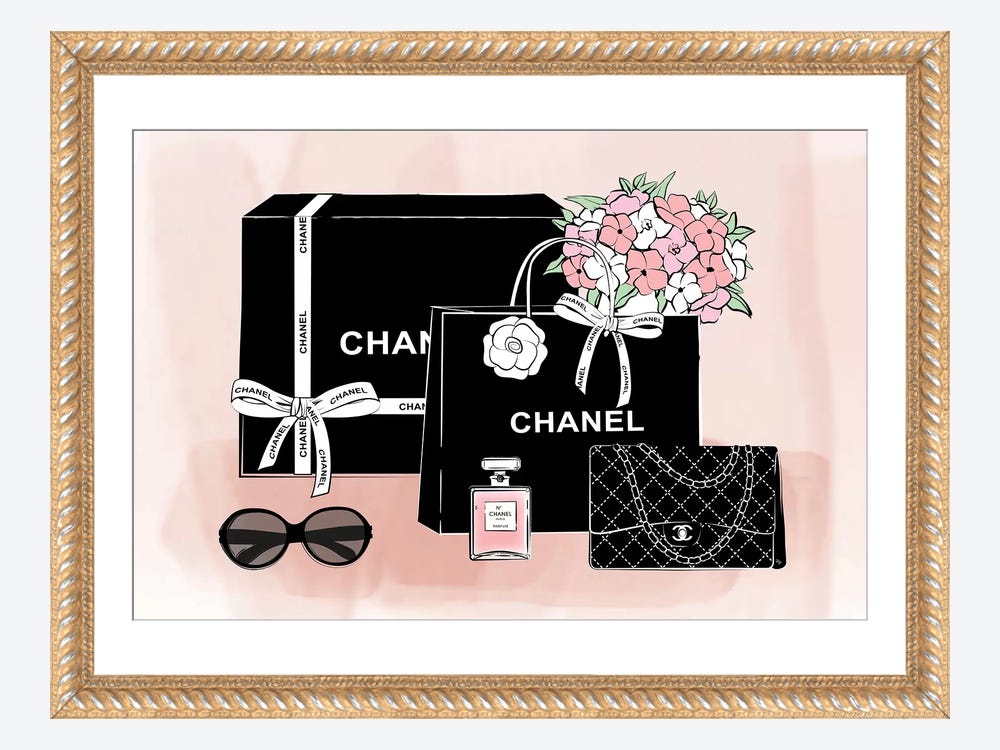 Framed Canvas Art - Chanel Bags by Martina Pavlova ( Fashion > Fashion Accessories > Bags & Purses art) - 18x26 in