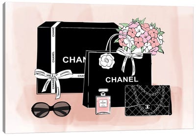 Chanel Bags Canvas Art Print - Shopping