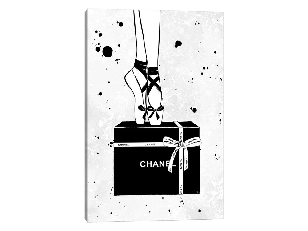 Martina Pavlova Canvas Wall Decor Prints - Chanel Ballerina ( Fashion > Fashion Brands > Chanel art) - 40x26 in