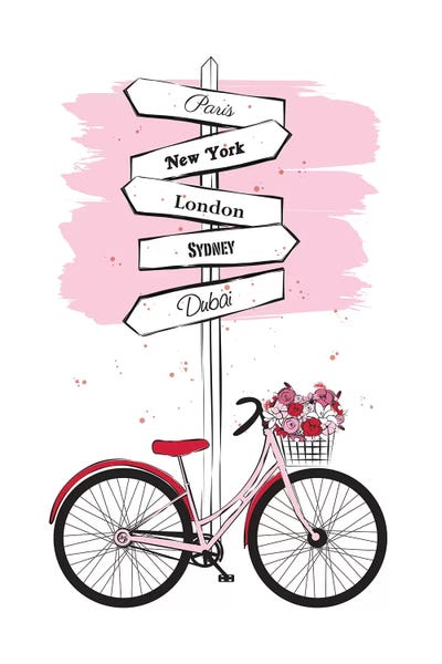 Bike Travels by Martina Pavlova framed wall art