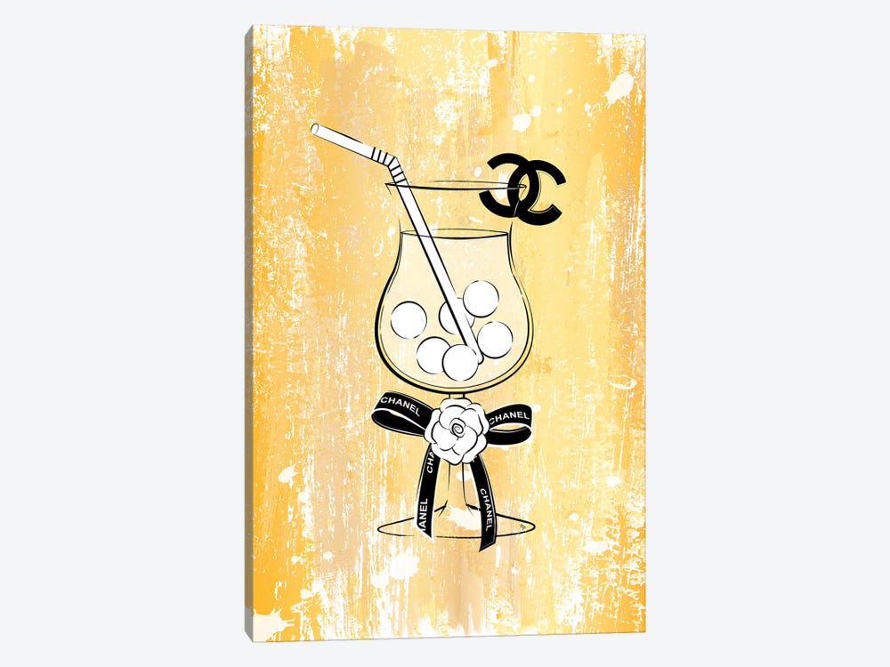 Chanel Drink Gold by Martina Pavlova 1-piece Canvas Artwork