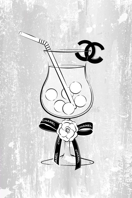 Chanel Drink Gray Art Print by Martina Pavlova | iCanvas