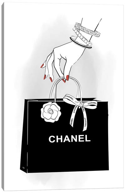 Chanel Hand Canvas Art Print - Shopping Art