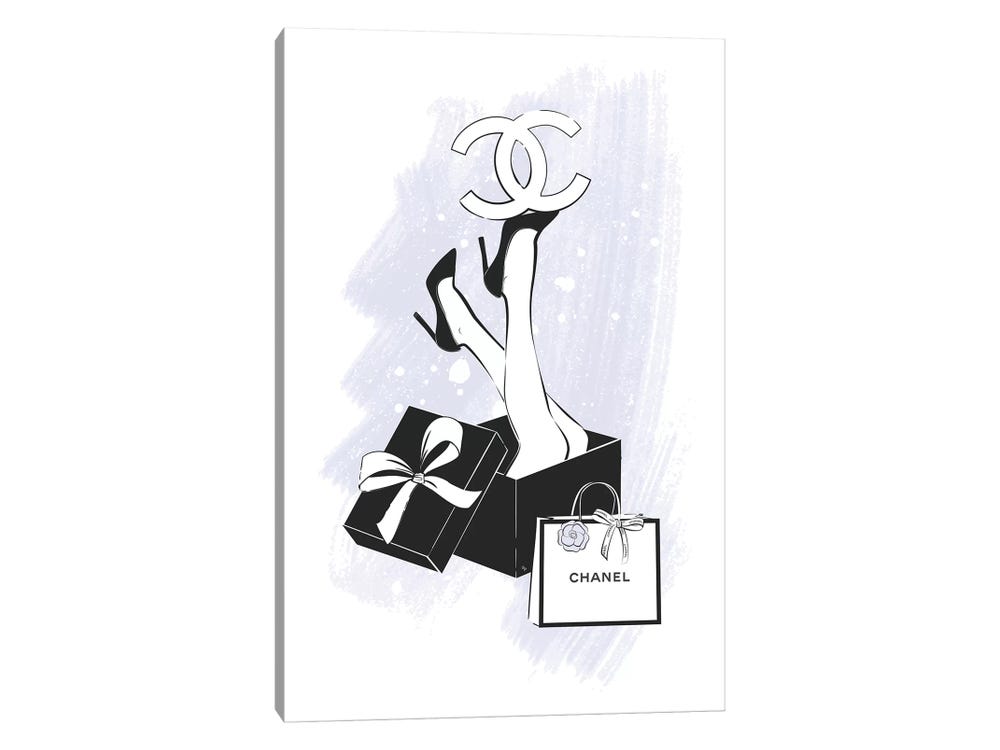 Framed Canvas Art (White Floating Frame) - Red Chanel by Martina Pavlova ( Fashion > Fashion Brands > Chanel art) - 26x18 in