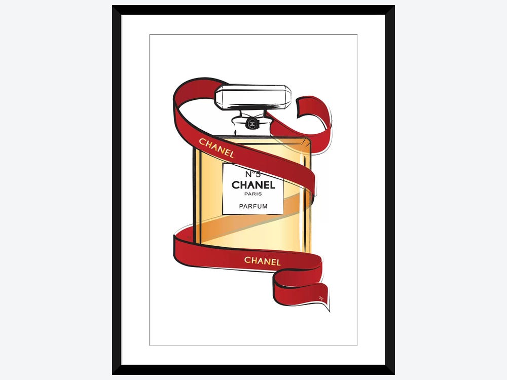 Chanel Ribbon Canvas Wall Art by Martina Pavlova