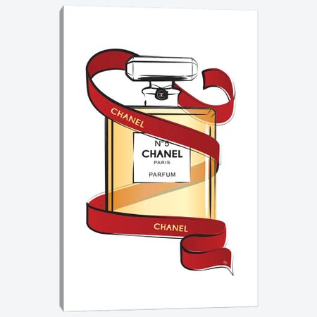 Chanel Ribbon Canvas Print #PAV308} by Martina Pavlova Canvas Wall Art