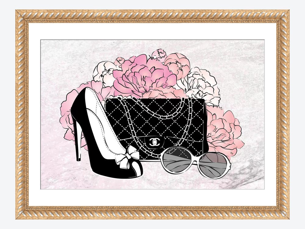 Framed Canvas Art - Chanel Style by Martina Pavlova ( Fashion > Shoes > High Heels art) - 26x40 in