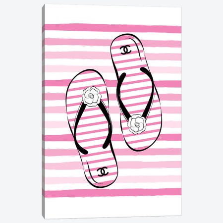 Flip Flops Pink Canvas Print #PAV317} by Martina Pavlova Canvas Art