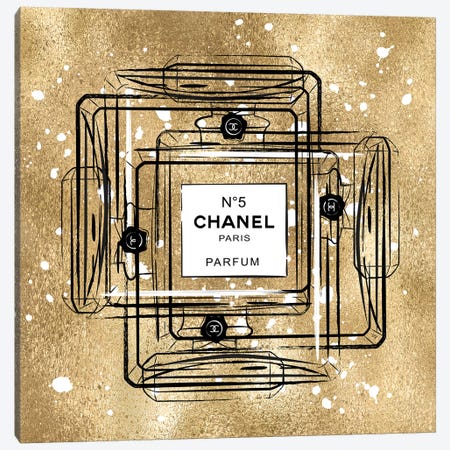 Golden Chanel Canvas Print #PAV321} by Martina Pavlova Canvas Art