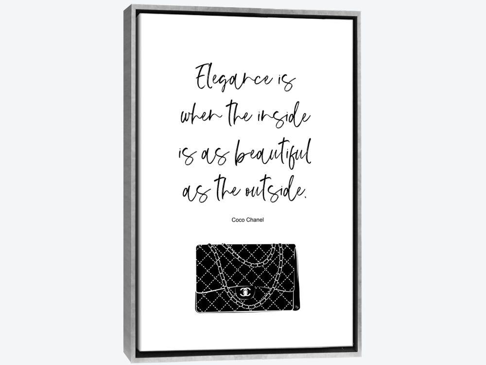 Blue Coco Chanel Elegance Is Quote Wall Art Print