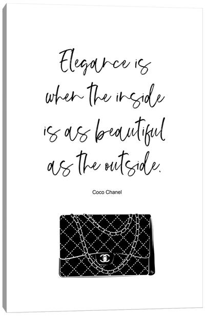 Handbag Quote Canvas Art Print - Chanel Art