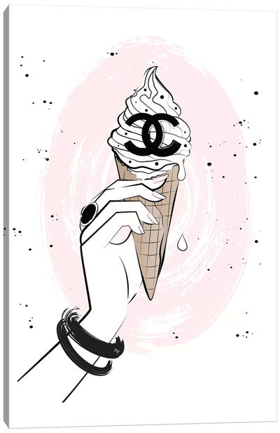 Ice Cream Hand Canvas Art Print - Chanel Art