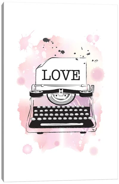 Love Canvas Art Print - Typewriters