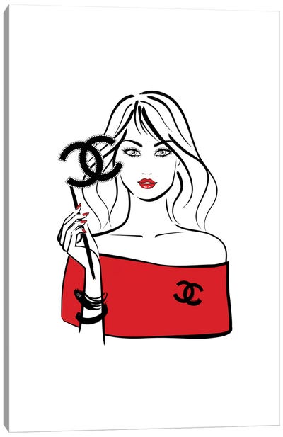 See CC Red Canvas Art Print - Chanel Art