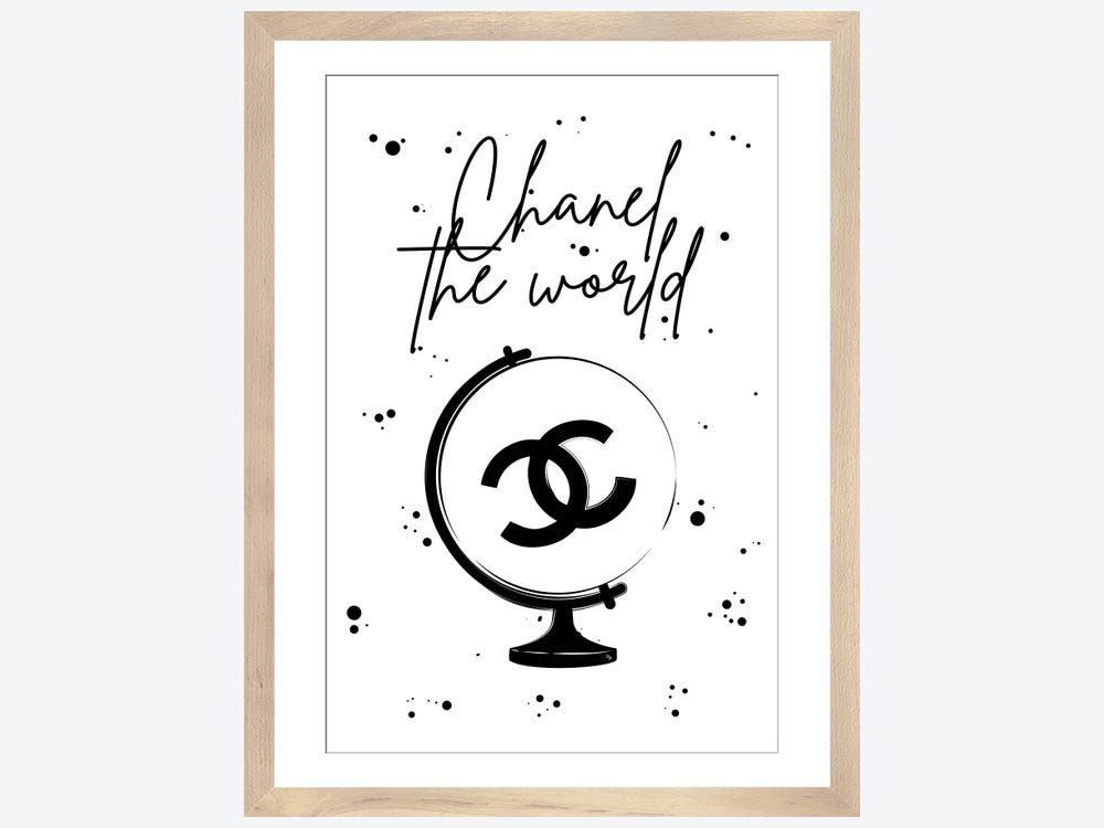 Chanel World In Black & White Can - Canvas Art Print