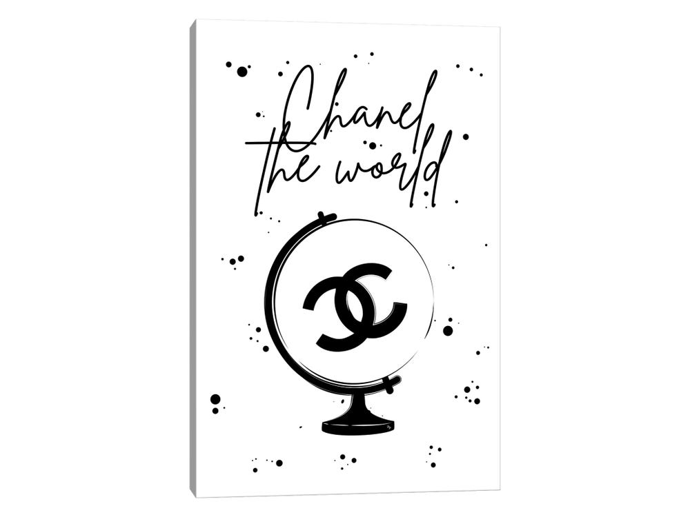 Martina Pavlova Canvas Wall Decor Prints - Chanel World in Black & White ( Inspirational & Motivational > Beauty art) - 40x26 in