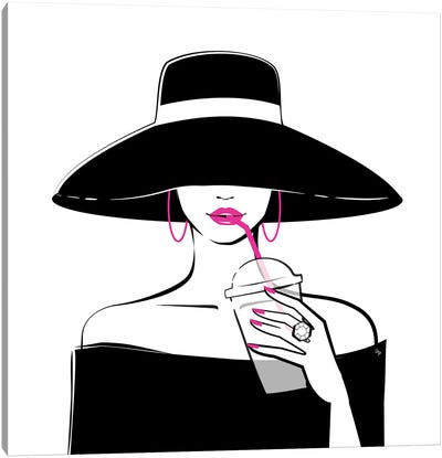 Black Hat Canvas Art Print - Martina Pavlova Food & Drinks