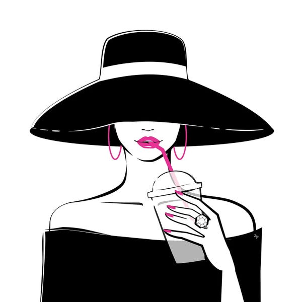 Fashion Illustrations: Black Hat by Martina Pavlova