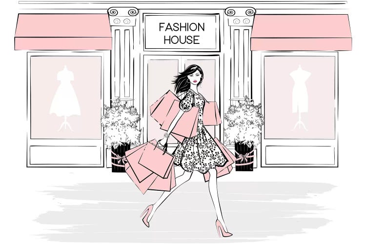 Pink Shopaholic by Martina Pavlova wall art