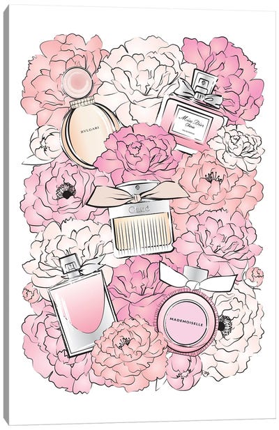 Peony Perfumes Canvas Art Print - Pink Art