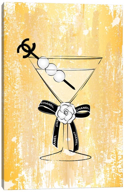 Golden Martini Canvas Art Print - Martina Pavlova Food & Drinks