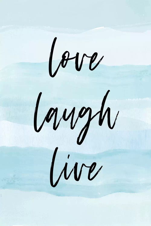 Love Laugh Quote Blue