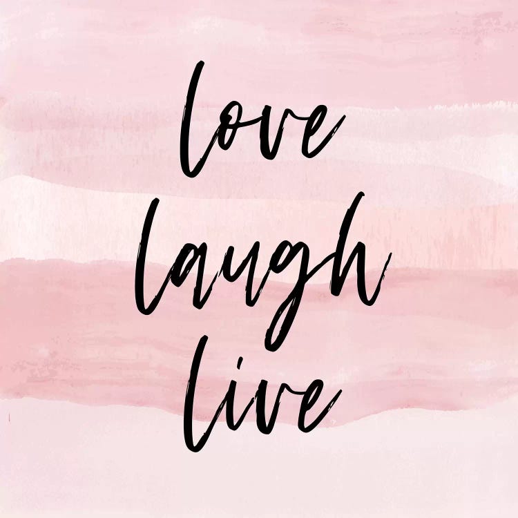 Love Laugh Quote Square Pink