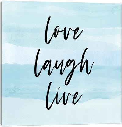 Love Laugh Quote Square Canvas Art Print - Martina Pavlova Quotes & Sayings